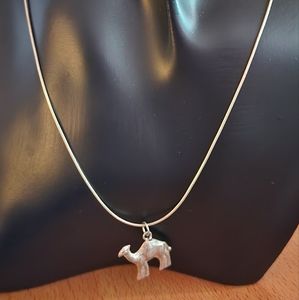 Sterling silver necklace with camel pendant